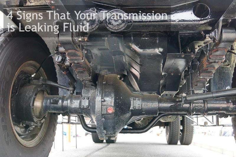Under the car view for signs of transmission fluid leak